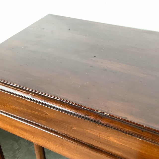 Antique Glazed Bookcase With Paneled Glass Doors and Queen Anne Legs For Sale - Image 10 of 12