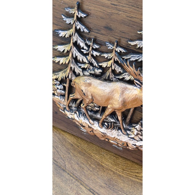 Vintage Rustic Moose Wall Thermometer on Wood Plaque – Cabin Lodge Decor For Sale - Image 12 of 12