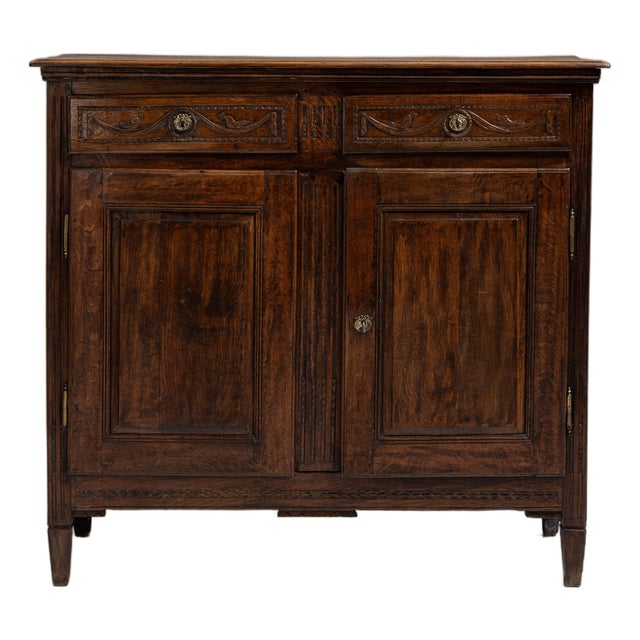 19th Century French Dark Brown Renaissance Buffet in Original Patina For Sale