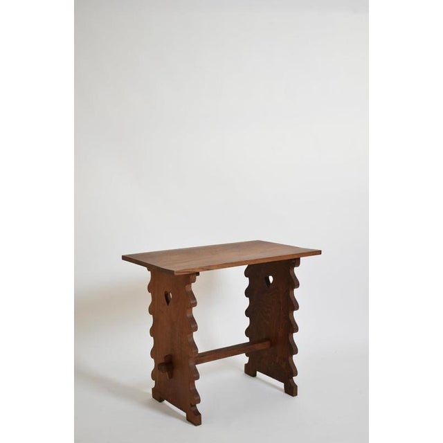 Oak alentejana side table, 1960s. Height: 70 cm - 27.56 in Length: 80 cm - 31.5 in Width: 48 cm - 18.9 in