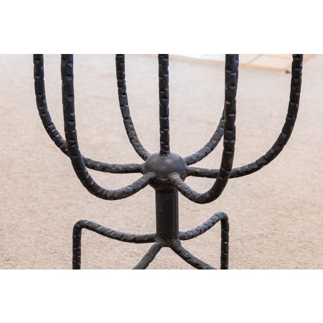 Gothic Vintage Parzinger Wrought Iron Metal Candelabra For Sale - Image 3 of 5