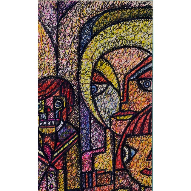 Harald Dry Schmidt (1933-1979) Mixed Media Figural Abstract For Sale - Image 4 of 8