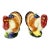 1960s Mid-Century Americana Boho Chic Thanksgiving Colorful Turkey Salt and Pepper Shakers - A Pair For Sale
