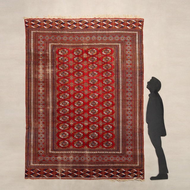 Bukhara rug in cotton and wool, fine knot and hand-made. This piece is attributed to the mentioned designer/maker. It has...