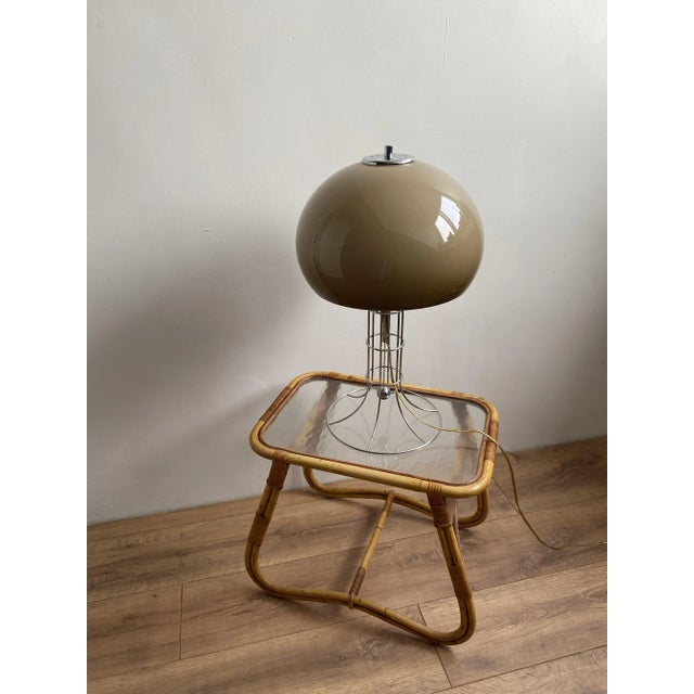 Mid-Century Modern Vintage Rattan and Glass Side Table from Rohé Noordwolde, 1950s For Sale - Image 3 of 9