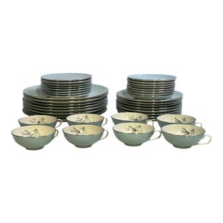 Mid 20th Century Franciscan Masterpiece Extremely Rare 'Silver Pine' 8-Five Pc Place Settings - 40 pcs For Sale