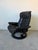1980s Vintage Norwegian Ekornes Stressless Black Leather Recliner Lounge Chair With Ottoman For Sale - Image 5 of 12