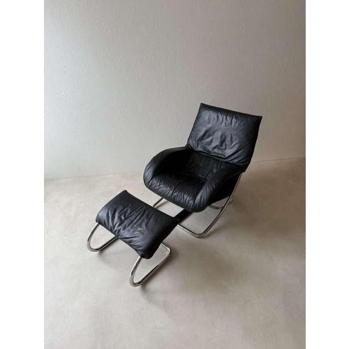 Set of Swiss Lounge Chair with Ottoman by Robert Haussmann, 1980s For Sale - Image 9 of 11