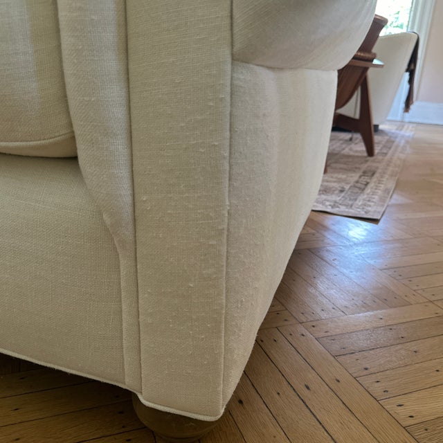Traditional Rh Lancaster Sofa 6 Feet Belgian Linen For Sale - Image 3 of 6