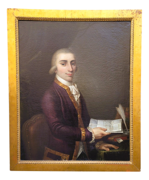 Uknown, Gentleman with Letters, 18th Century, Oil on Canvas, Framed