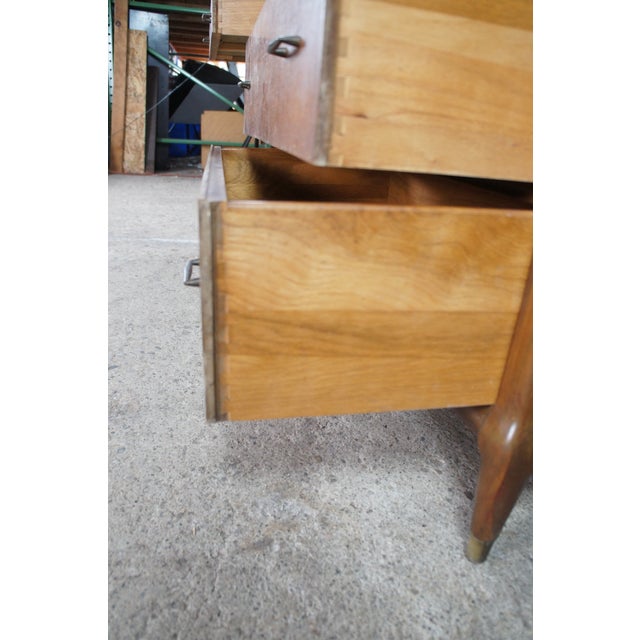 Mid Century Modern Boho Chic Mahogany Buffet & Hutch Bookcase Display Cabinet For Sale - Image 6 of 16