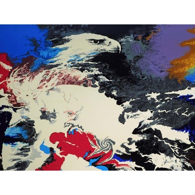 Robert Katona "Thunder Bird" Hand Signed Framed Serigraph Artwork For Sale - Image 9 of 10