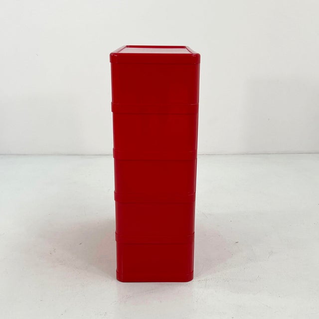 Kartell Red Model 4964 Chest of Drawers by Olaf Von Bohr for Kartell, 1970s For Sale - Image 4 of 10