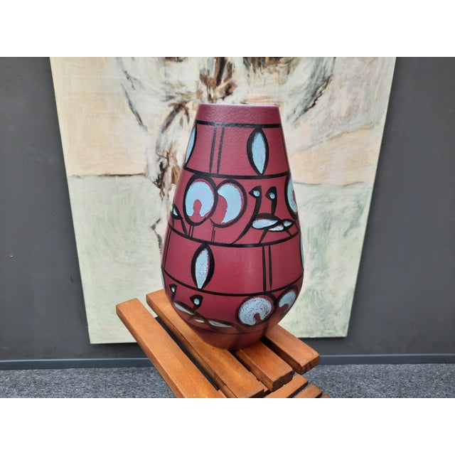 1960s Hand-Painted Ceramic Vase from Stützel & Sachs Aalen, 1960s. For Sale - Image 5 of 7