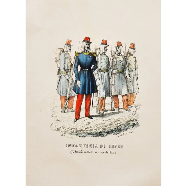 Borrani, Infantry, Lithograph, 1850 For Sale