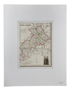 Map of the French Department of Haute-Garonne after Charles V. Monin, 1840s