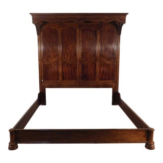 Henredon Villandry Collection Standard King French Flame Walnut Half Tester Bed For Sale