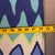 Textile Handmade Blue Chevron Wavy Designer Pillow Cover 22 in Square Made in Usa Blue For Sale - Image 7 of 8