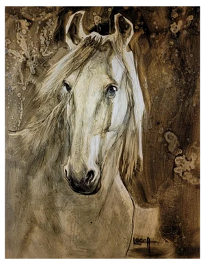 Bernard Locca, Horse, 1978, Acrylic on Cardboard