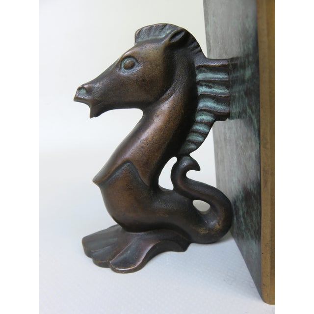 Sea Horse Bookends in Bronze, 1950s, Set of 2 For Sale - Image 11 of 16