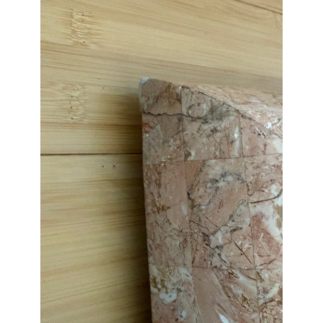 Maitland - Smith 1980s Maitland Smith Style Pink Travertine Stone Mirror For Sale - Image 4 of 4