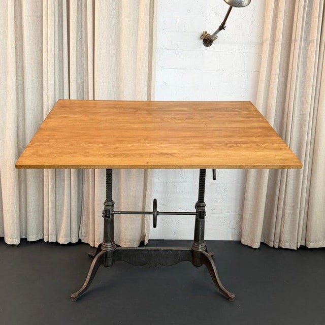 Antique Gunmetal Cast Iron and Pine Drafting Table by Keuffel & Esser For Sale - Image 10 of 14