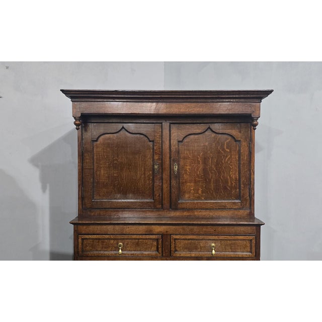 Georgian Oak Court Cupboard For Sale - Image 3 of 18