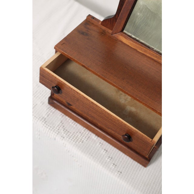 1940s 1940s Handmade Doll Size Wood Dresser With Mirror For Sale - Image 5 of 7