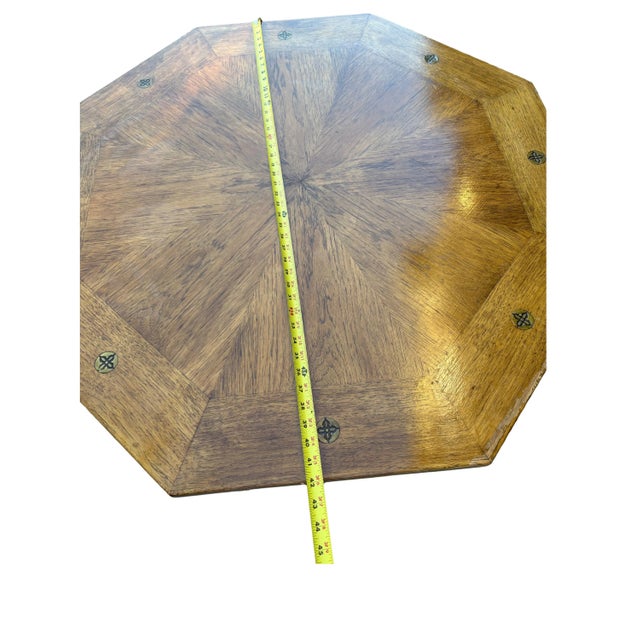 Drexel Vintage Drexel Esperanto Mid-Century Walnut Octagonal Spanish-Style Coffee Table For Sale - Image 4 of 10