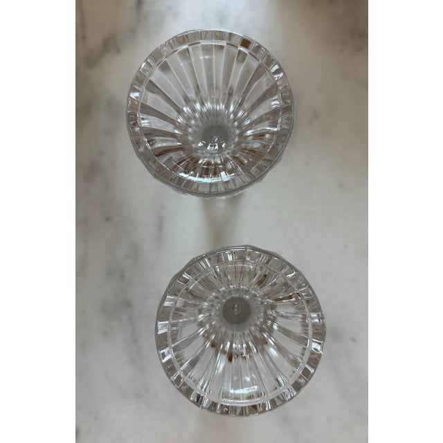 Glass Pair of Vintage Mikasa Park Lane Crystal Candle Holders For Sale - Image 7 of 10