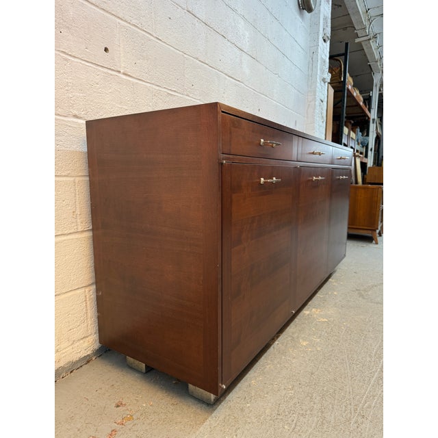 Vintage Modern Walnut Office Credenza For Sale - Image 4 of 17