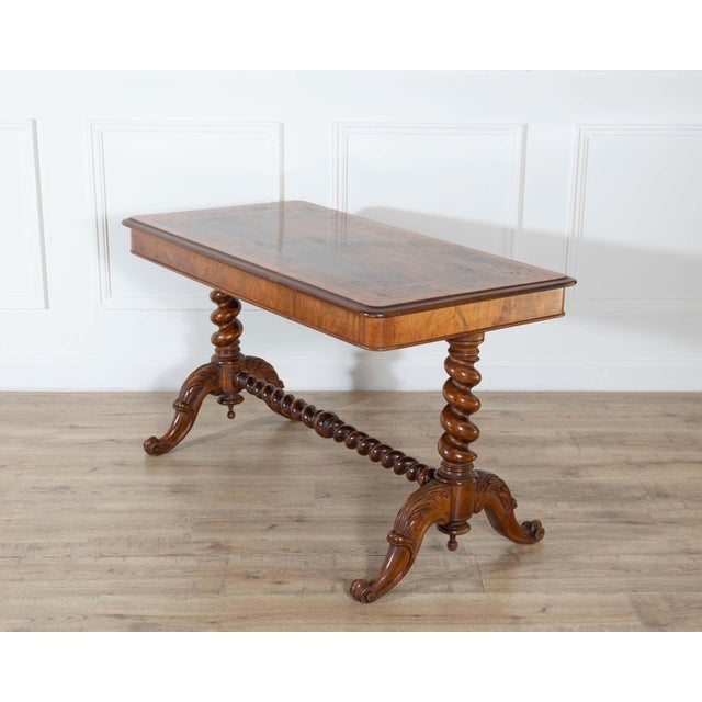 Lombardy Rectangular Table in Walnut and Precious Wood Marquetry, Italy, 19th Ce For Sale - Image 16 of 16