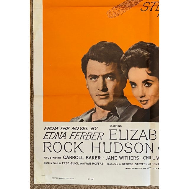 "Giant' Movie Poster 1963 and 1st Edition Book 1952 by Edna Ferber- Free Shipping For Sale - Image 9 of 18