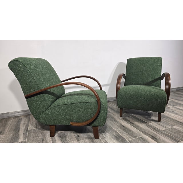 Wood Lounge Chairs by Jindrich Halabala, 1940s, Set of 2 For Sale - Image 7 of 11