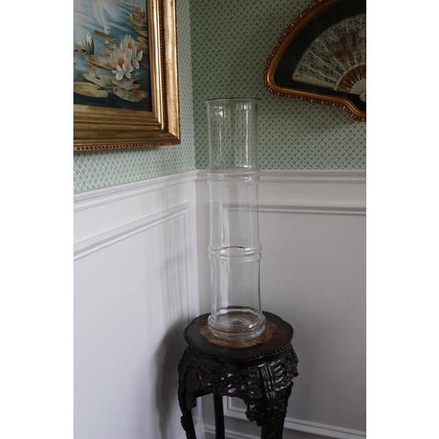 Mid-Century Modern 1970s Don Shepherd for Blenko No. 7727l “Bamboo” Crystal Glass Floor Vase For Sale - Image 3 of 16