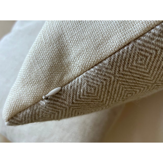 2020s Pair Belgian Linen/Cotton Cushions/Pillows-22” Square For Sale - Image 5 of 8