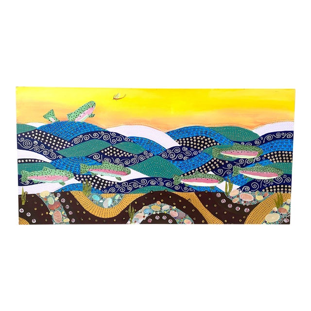 Summers Bounty Abstract Oil on Canvas by Vickie Leigh Krudwig For Sale