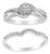 .925 Sterling Silver 1/3 Cttw Composite Diamond Frame Bypass Bridal Set Ring and Band (I-J Color, I2-I3 Clarity) - Ring - Size 11 For Sale