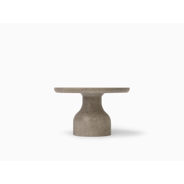 Gray Peso Minimalist Round Side Table in Limestone by Depping & Jørgensen For Sale - Image 8 of 8