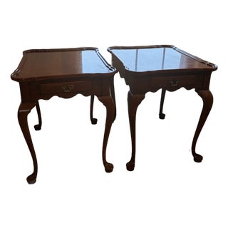 Vintage Councill Craftsmen Mahogany Queen Anne End Tables – Pair For Sale