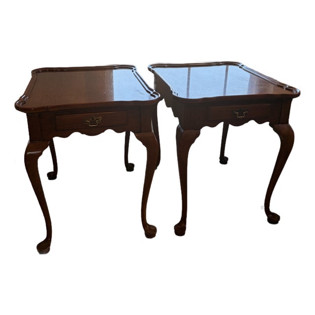 Vintage Councill Craftsmen Mahogany Queen Anne End Tables – Pair For Sale