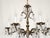 Shabby Chic Vintage 6 Arm 6 Light Dark Patina Swanky Brass Cut Lead Glass Crystal Chandelier For Sale - Image 3 of 12
