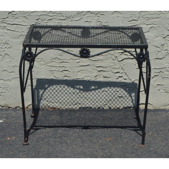 Wrought Iron Vintage Sunflower Patio Garden Side Tables a Pair Chairish