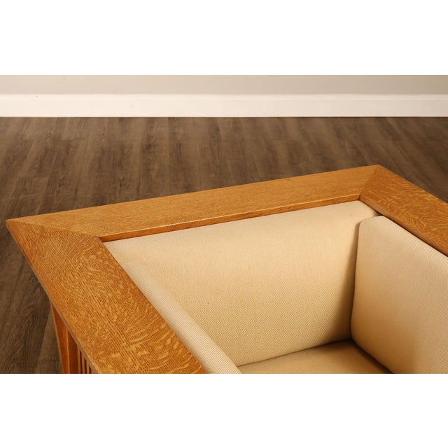 Late 20th Century Stickley Mission Collection Prairie Spindle Oak Lounge Chair For Sale - Image 5 of 18