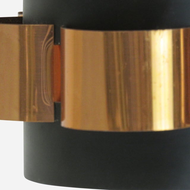 1970s Copper and Black Metal Pendant by Werner Schou for Coronell Elektro For Sale - Image 9 of 9