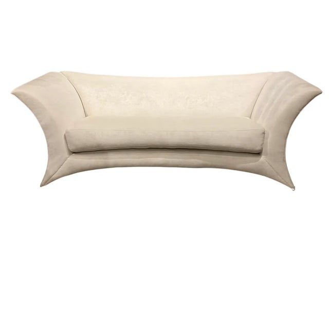 Post Modern Vladimir Kagan Marilyn Sofa by Directional Brand New Upholstery Beautiful Curved Arched Arm Rests & Foot...