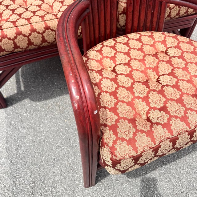 Postmodern Boho Rattan High Back Dining Chairs - Set of 6 For Sale - Image 10 of 12