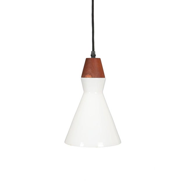 Mid-Century Modern Danish Glass and Teak Pendant Lamp, 1960s For Sale - Image 13 of 13