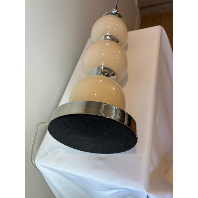 Mid-Century Modern Mid 20th Century Space Age Ceramic Globes and Chrome Table Lamp Attributed to Solken Leuchten For Sale - Image 3 of 11