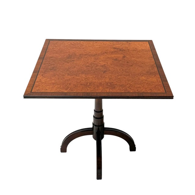 Art Deco Swedish Tilt-Top Table in Walnut and Burl, 1930s For Sale - Image 9 of 9